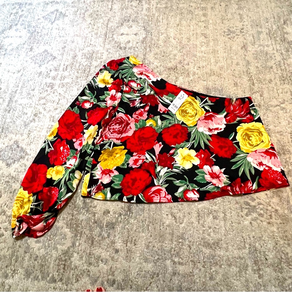 INC One Shoulder Floral Blouse - Woman’s - Size Medium